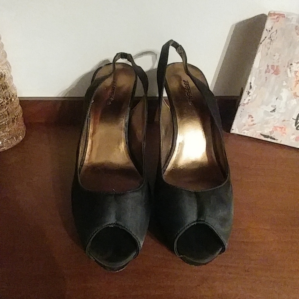 Black Satin Heels
